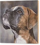 Boxer Painting Wood Print