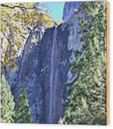 Bridalveil In Yosemite Wood Print