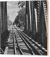 Bridge In Black And White Wood Print