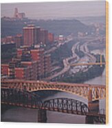 Bridges Over Monongahela River Wood Print