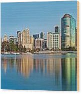 Brisbane City Reflections Wood Print