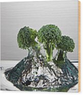 Broccoli Freshsplash Wood Print