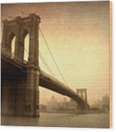 Brooklyn Bridge Nostalgia Ii Wood Print