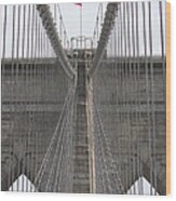 Brooklyn Bridge Wires Wood Print