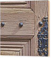 Brown Wood Weathered Rustic Door Of Obidos Wood Print