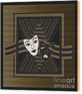 Brownblack Janus Masks Wood Print