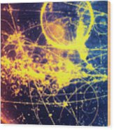 Bubble Chamber Image Of Neutrino Event Wood Print