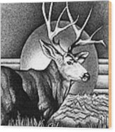 Buck Mule Deer Wood Print