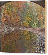 Bucks County Foliage Under The Bridge Wood Print