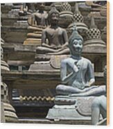 Buddhist Statues Wood Print