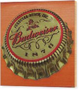 Budweiser Cap Wood Print