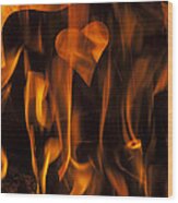 Burning Heart Wood Print