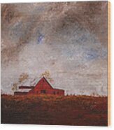 Burnt Umber Sky Wood Print