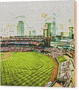 Busch Stadium St. Louis Cardinals Paint Top View Wood Print