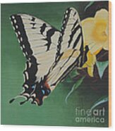 Butterfly At Work Wood Print