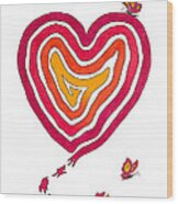 Butterfly Heart Wood Print