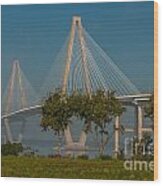 Cable Stayed Bridge Wood Print