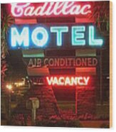 Cadillac Motel Wood Print