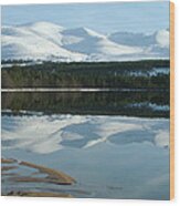 Loch Morlich And Cairngorm - Winter Reflections Wood Print