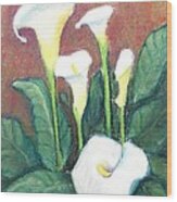 Calla Quintet Wood Print