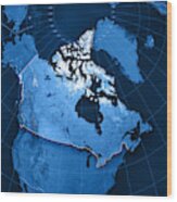 Canada Topographic Map Wood Print