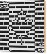 Canadian Flag Maze Wood Print