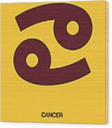 Cancer Zodiac Sign Brown Wood Print