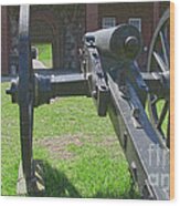 Cannon At Fort Pulaski Main Entrance Wood Print