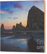 Cannon Beach Seastacks Wood Print