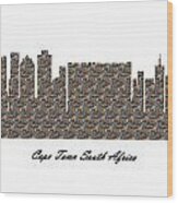 Cape Town South Africa 3d Stone Wall Skyline Wood Print