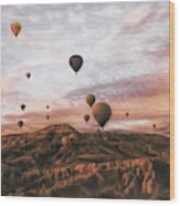Cappodocia Hot Air Balloon Wood Print