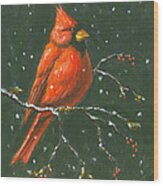 Cardinal Wood Print