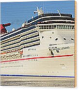 Carnival Legend Leaving Tampa Florida Wood Print