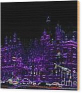 St. Louis City Hall In Purple Neon Wood Print