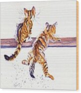 Cat-astrophe - Two Naughty Kittens Wood Print