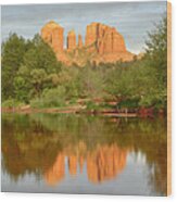 Cathedral Rocks Reflection Wood Print