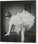 Catherine Crandell Tying Her Ballet Shoes Wood Print
