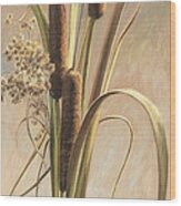 Cattails In The Breeze Wood Print