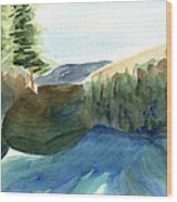 Cauterskill Falls Watercolor By Frank Bright Wood Print
