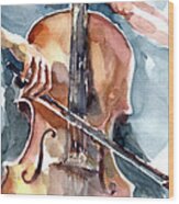 Cellist Wood Print