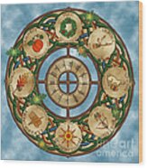 Celtic Wheel Of The Year Wood Print