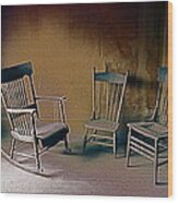 Chairs Antlers Hotel Ghost Town Victor    Colorado 1971-2013 Wood Print