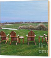 Chairs At The Eighteenth Hole Wood Print