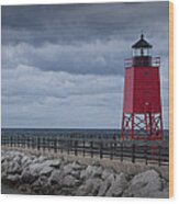 Charlevoix Michigan Lighthouse Wood Print