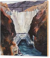 Char's Hoover Dam Wood Print