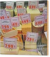 Cheese Display Wood Print