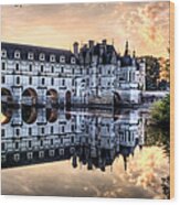 Chenonceau Sunset Wood Print
