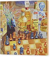 Chess And Tequila Wood Print