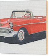 Chevy Bel Air Convertible 57 Wood Print