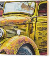 Chevy Truck Burnt Yellow Wood Print